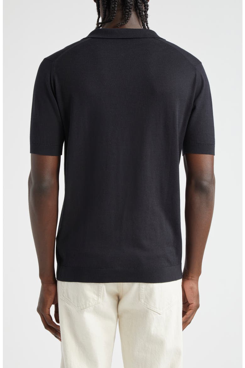 Men's Noah Johnny Collar Sweater Polo, Alternate, color, BLACK