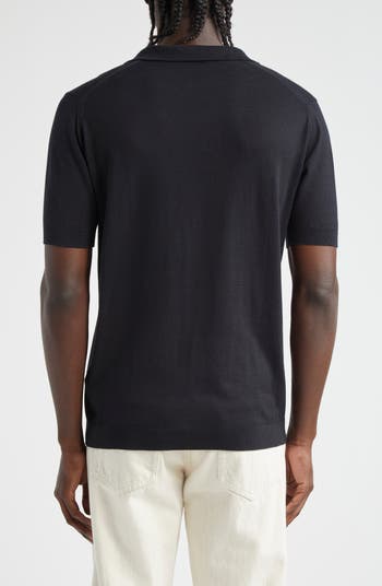 Tシャツ・カットソー JOHN SMEDLEY SS25 Polo shirts (NOAH BLACK) John Smedley Men's Noah Johnny Collar Sweater Polo | Nordstrom