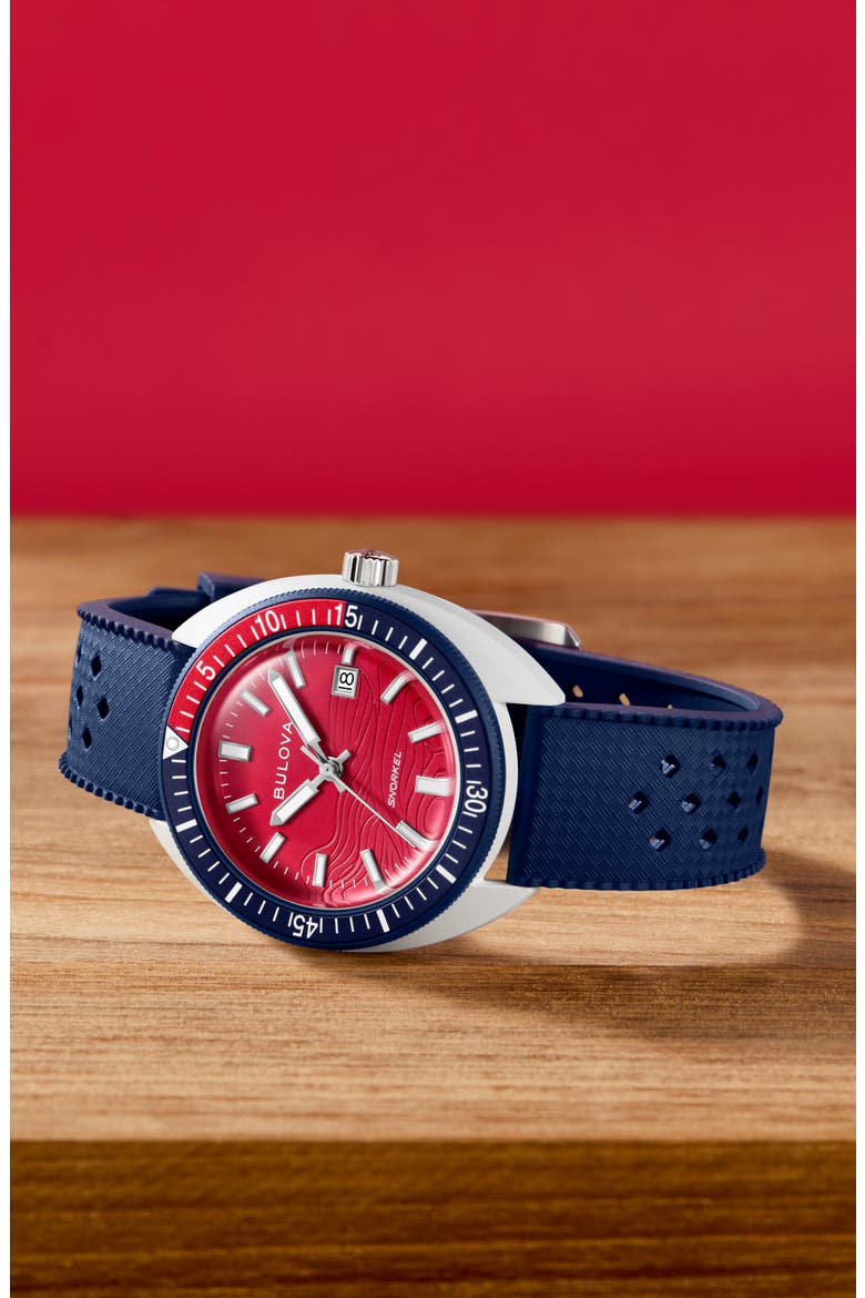 x Sail4th Snorkel Rubber Strap Watch, 41mm, Alternate, color, BLUE