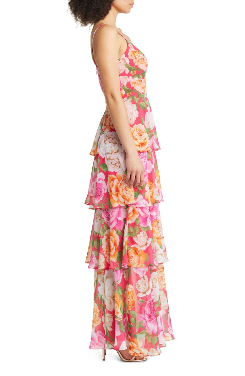Eliza J Floral Tiered Gown, Alternate, color,