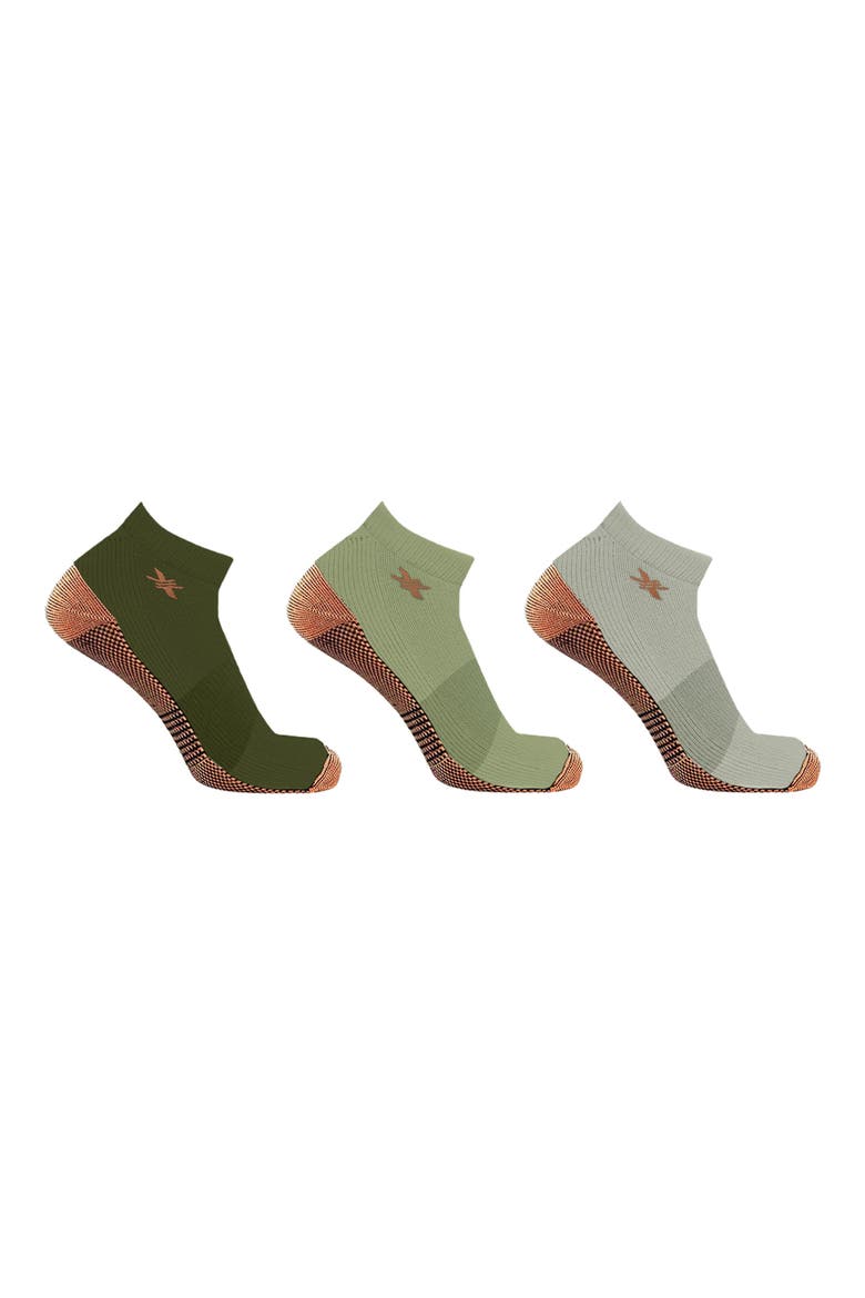 3-Pack Ankle Compression Socks, Main, color, EVERGREEN FOREST