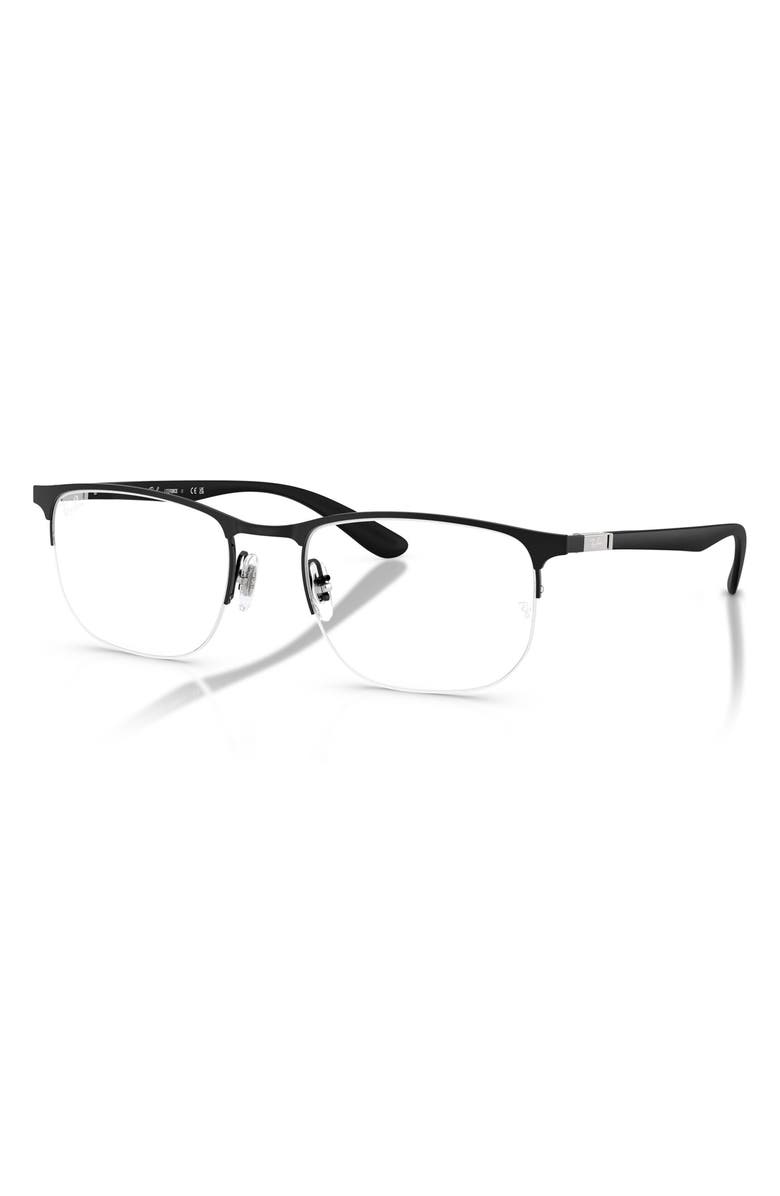 Ray-Ban 53mm Irregular Optical Glasses, Alternate, color, Matte Black