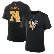 FANATICS Men's Fanatics Stuart Skinner Black Pittsburgh Penguins Authentic Stack Name & Number T-Shirt