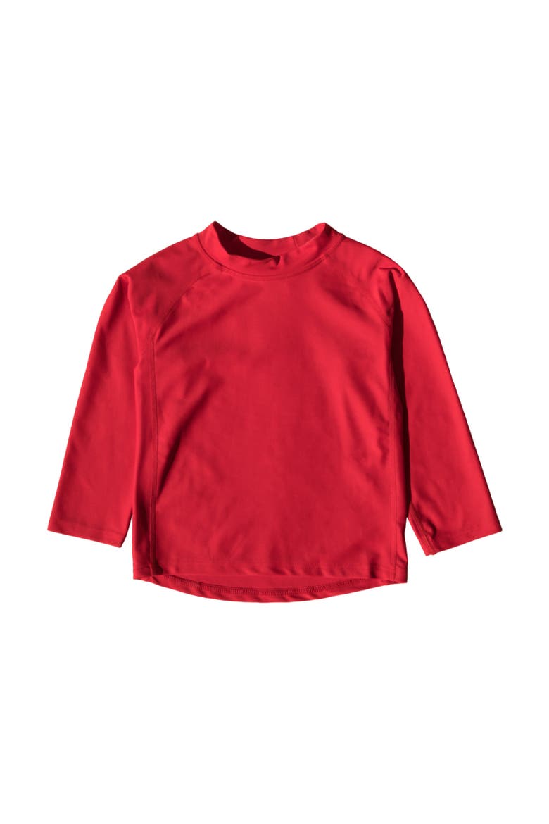 Long Sleeve Rash Guard, UPF 50+ Swim Shirt, Alternate, color, RED