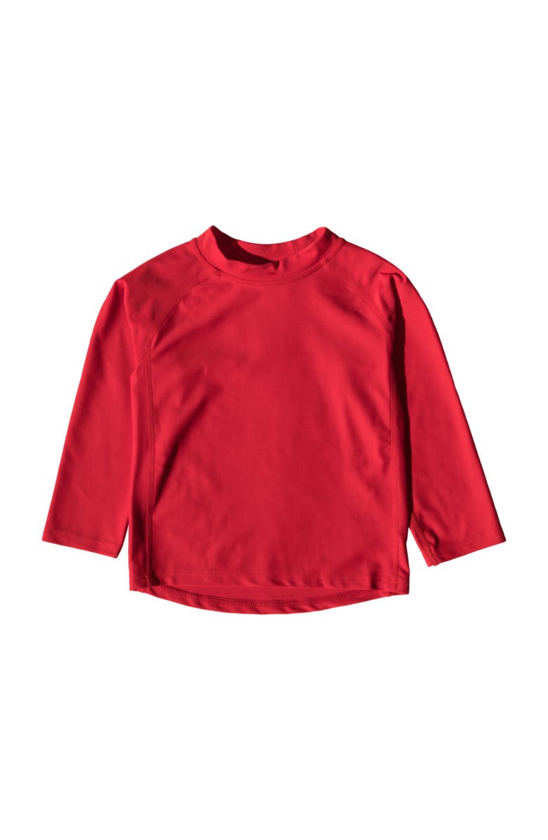Leveret Long Sleeve Rash Guard, UPF 50+ Swim Shirt, Alternate, color, Red