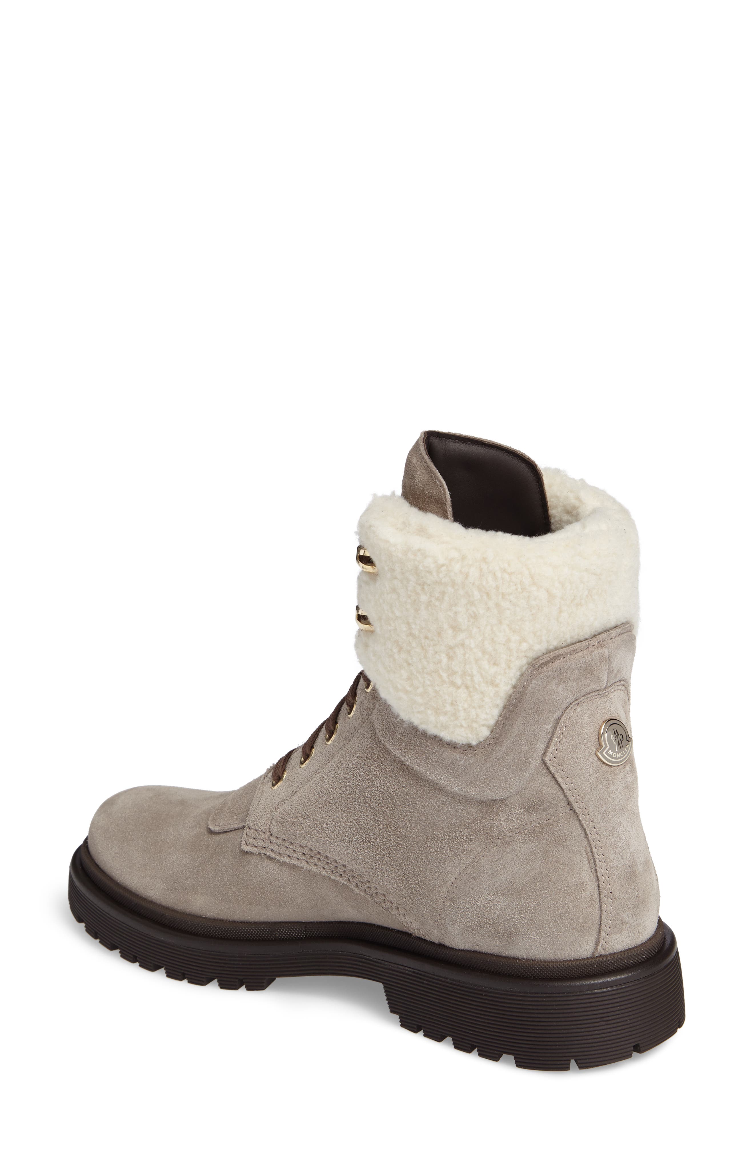 Moncler Patty Scarpa Faux Shearling Cuff Boot, Alternate, color, 