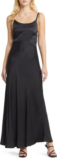 Beaded Fringe Maxi Dress