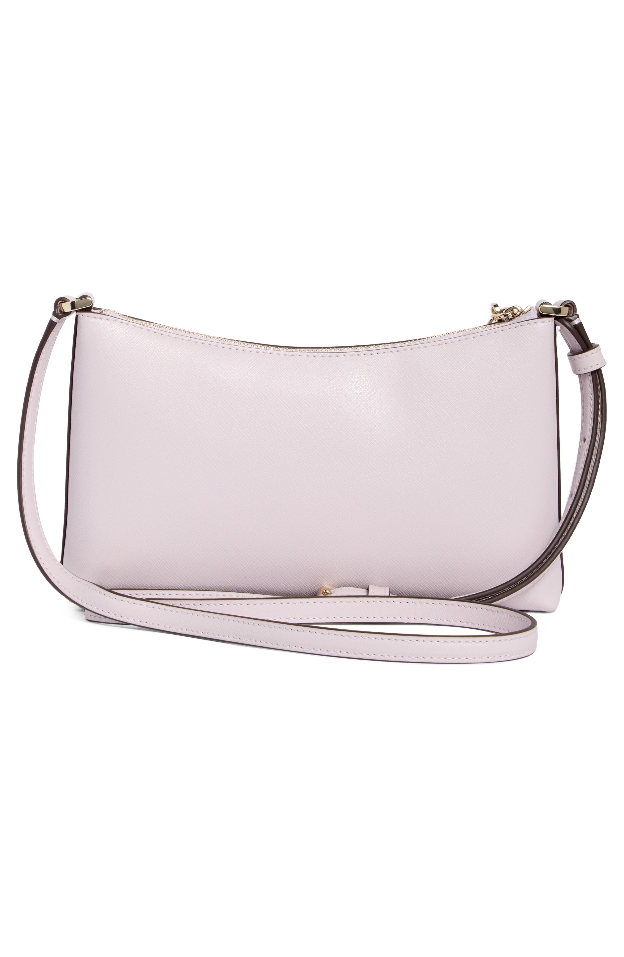 sadie saffiano leather small crossbody bag, Alternate, color, PASTEL LAVENDER