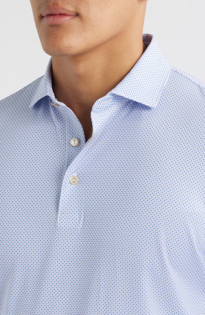 Peter Millar Phoenix Microprint Performance Jersey Polo, Alternate, color, White