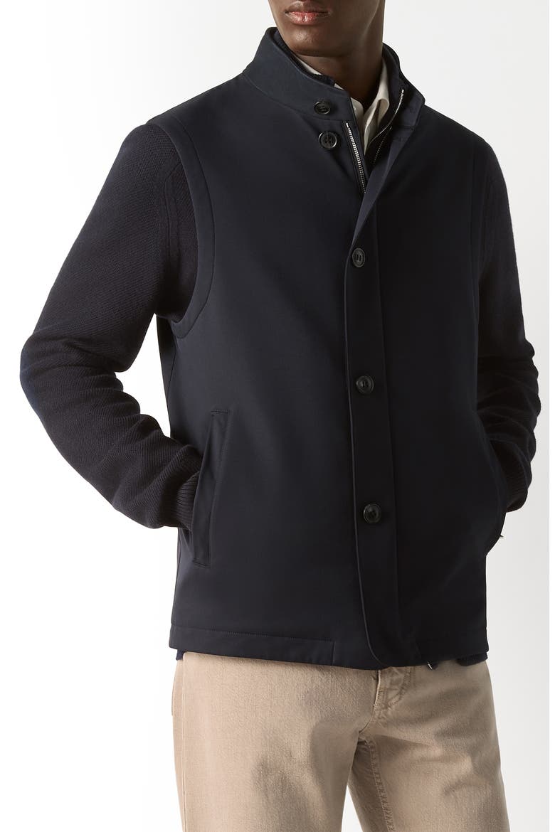 Button Front Vest, Main, color, NAVY BLUE