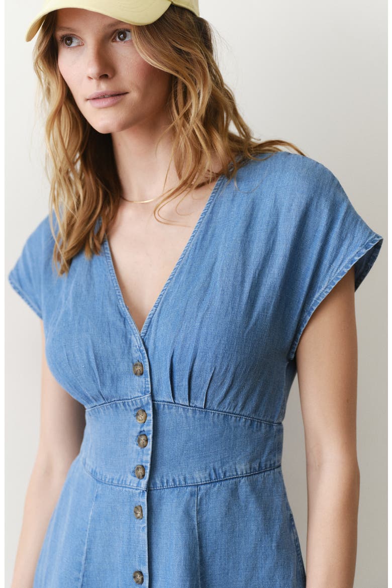 Camila Denim Minidress, Alternate, color, LIGHT WASH
