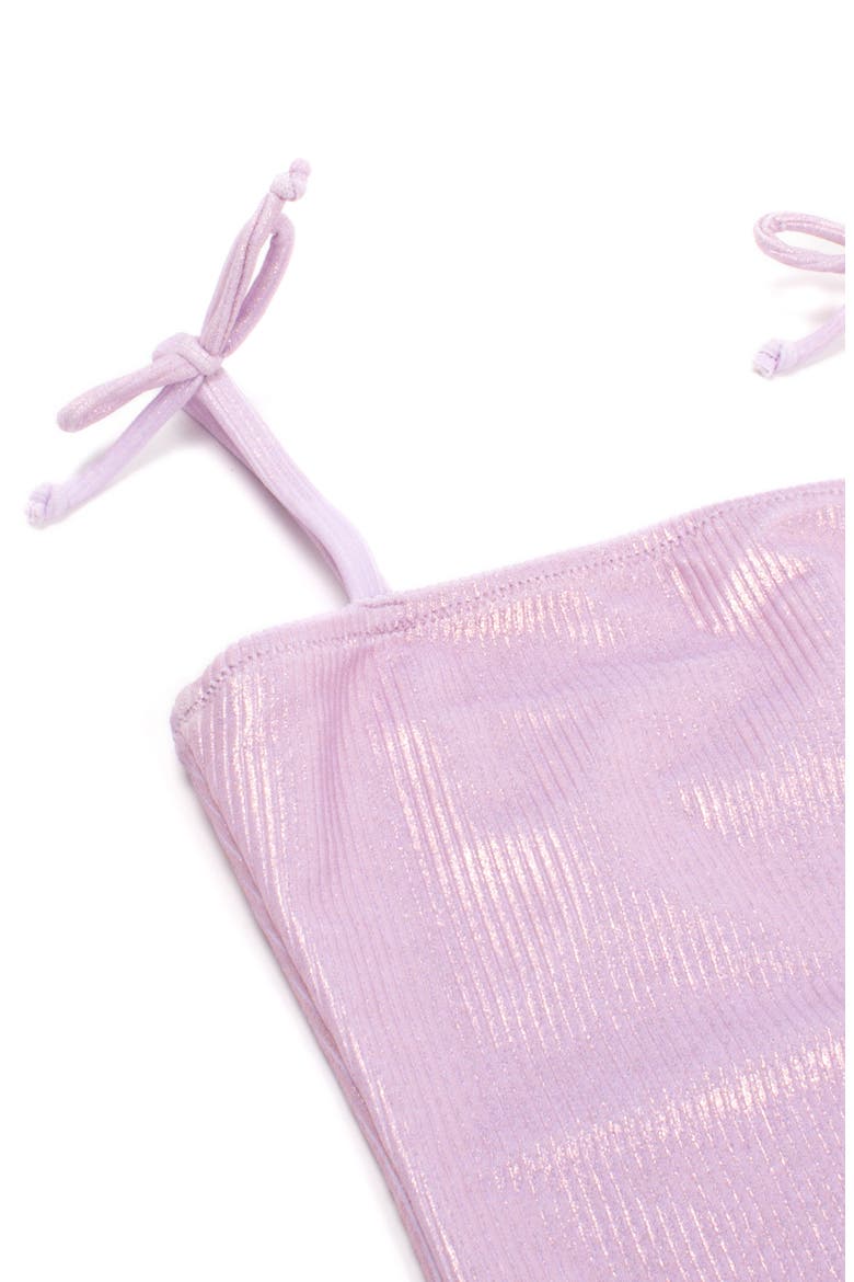Kids' Lilac Shimmer One-Piece Swimsuit & Paillette Skirt Set, Alternate, color, LILAC