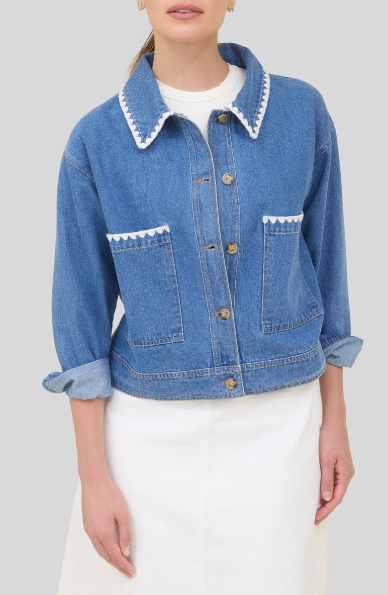 ZOE AND CLAIRE Denim Jacket, Main, color, Denim