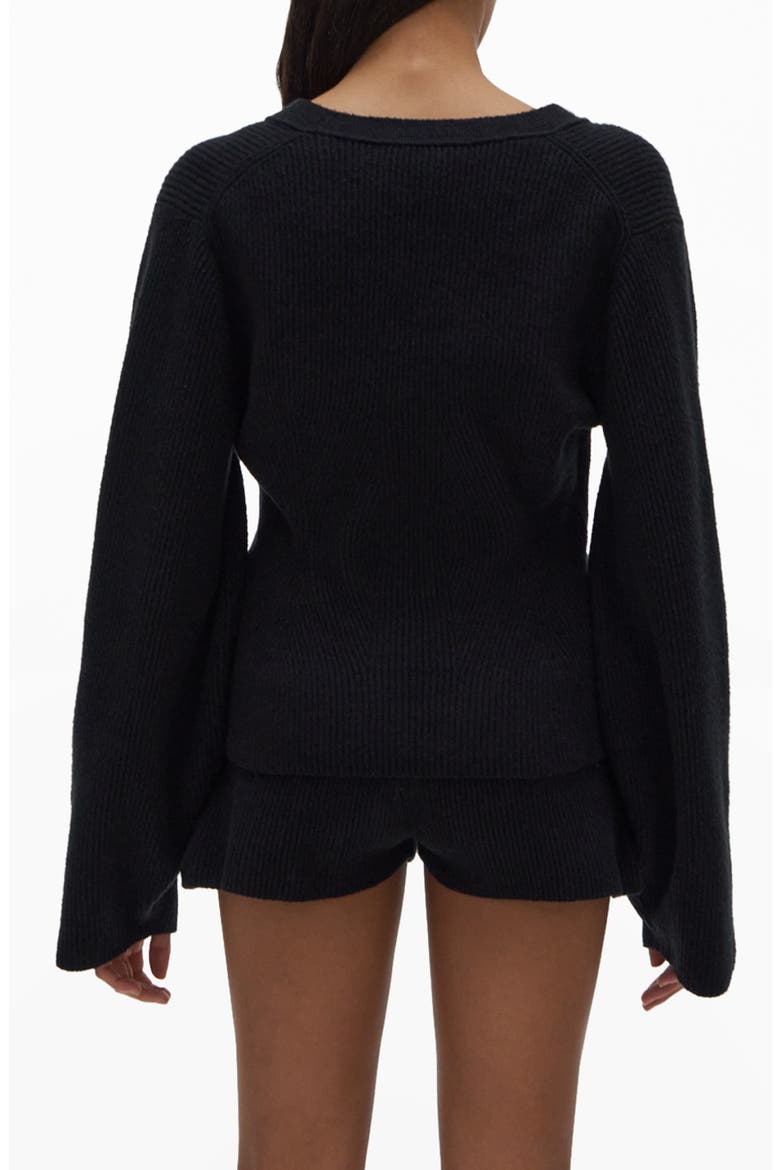 Cozy Rib Cardigan, Alternate, color, BLACK