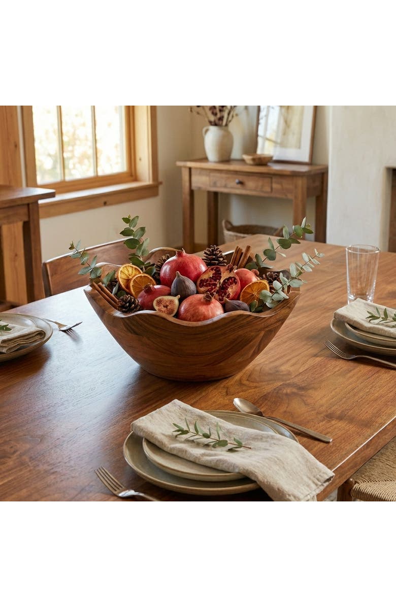 Mela Artisans Acacia Wood Scallop Bowl, Alternate, color, Natural - Small