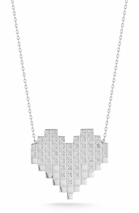 Pixel Heart Pendant Necklace