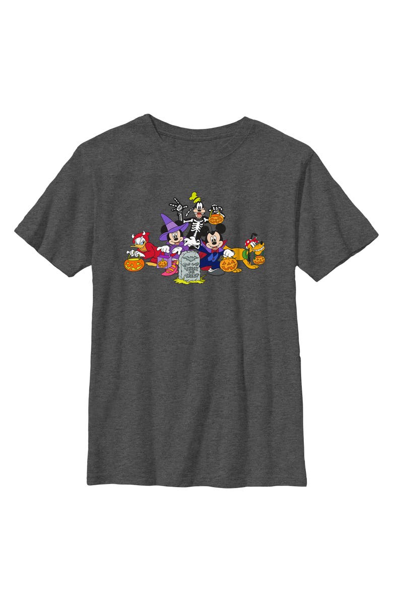 Mickey & Friends Boy's Mickey & Friends Halloween Group Shot Graphic T-Shirt, Main, color, Charcoal Heather