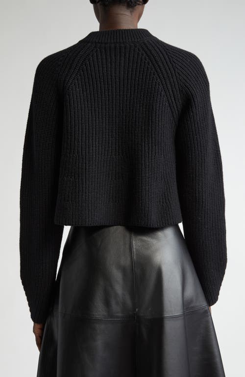Altuzarra Drew Merino Wool & Cashmere Rib Crop Cardigan In 000001 Black