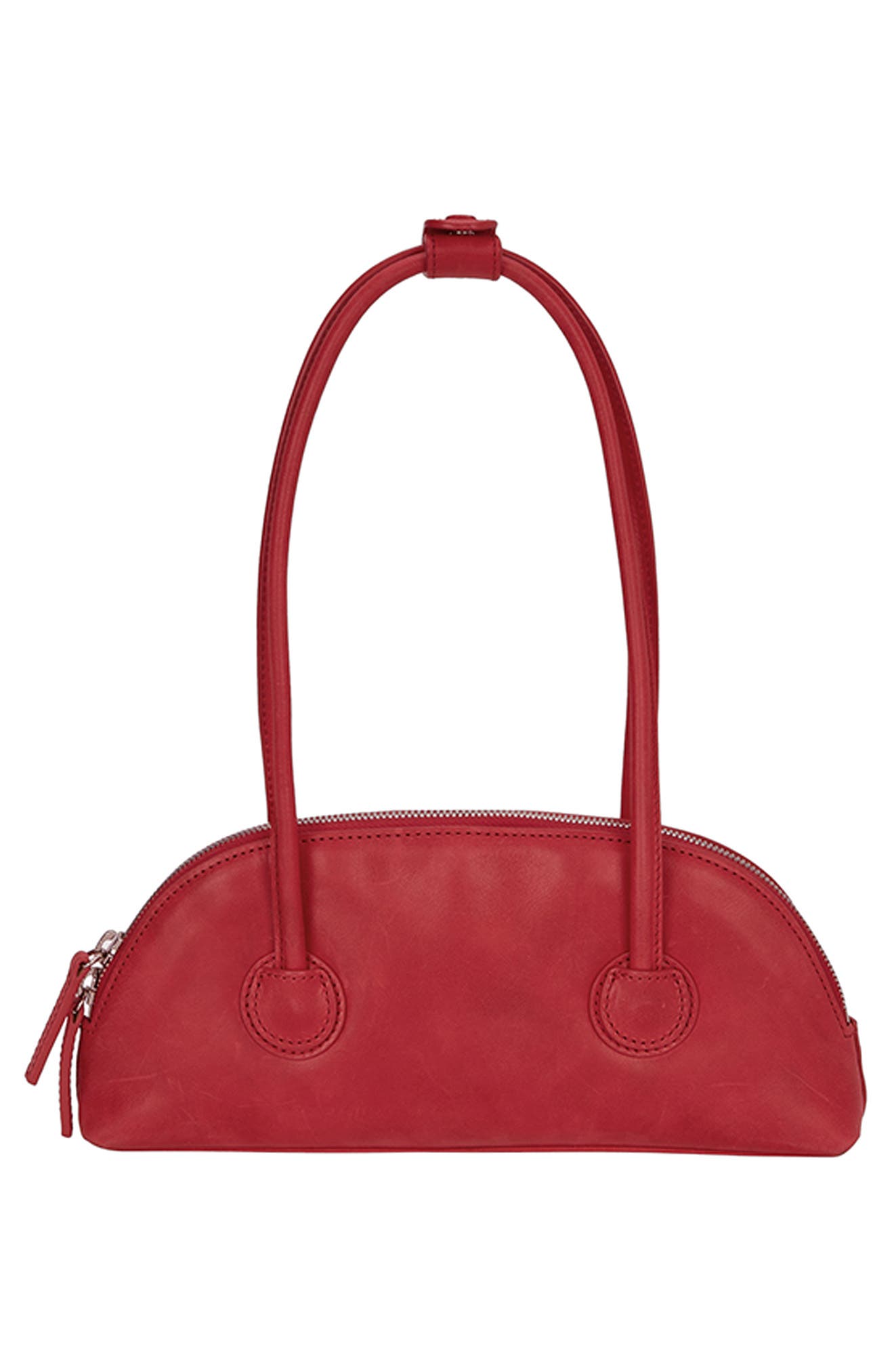 MARGESHERWOOD Bessette Leather Shoulder Bag, Alternate, color, Apple Red Pull-Up