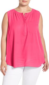 NYDJ Print Pleat Back Sleeveless Top