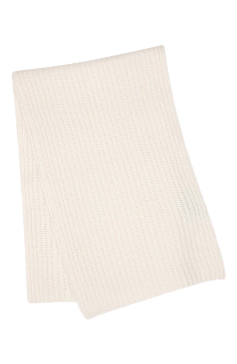 GORSKI Cashmere Knit Scarf, Main, color, Ivory