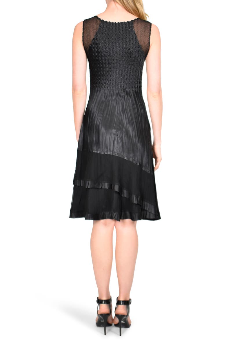 Charmeuse Dress with Long Jacket, Alternate, color, BLACK