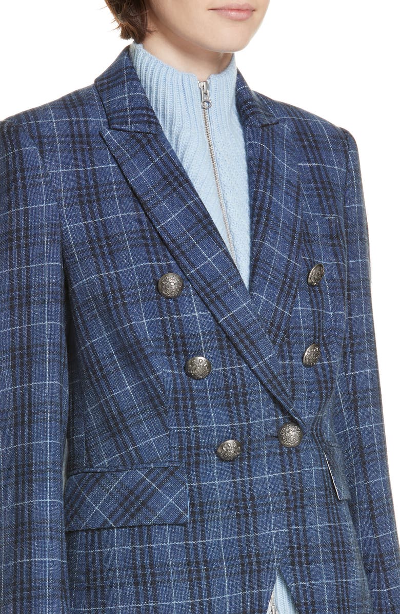 Veronica Beard Miller Wool Blend Plaid Dickey Jacket, Alternate, color, 