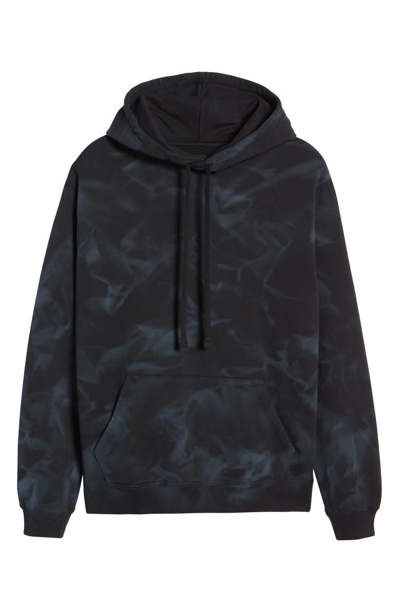 AllSaints Men's Auroras Tie Dye Cotton Hoodie, Alternate, color, Jet Black