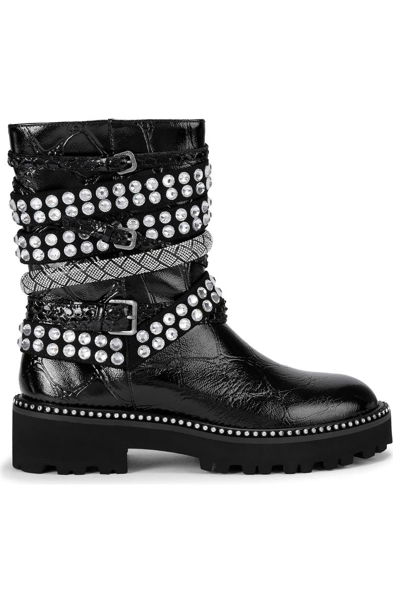 Kurt Geiger London Crystal Embellished Multistrap Boot, Alternate, color, Charcoal