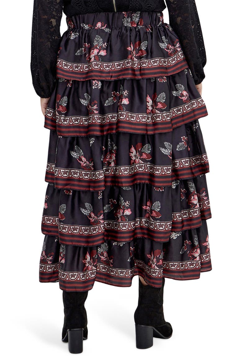 Drama Floral Ruffle Tiered Maxi Skirt, Alternate, color, FLORAL