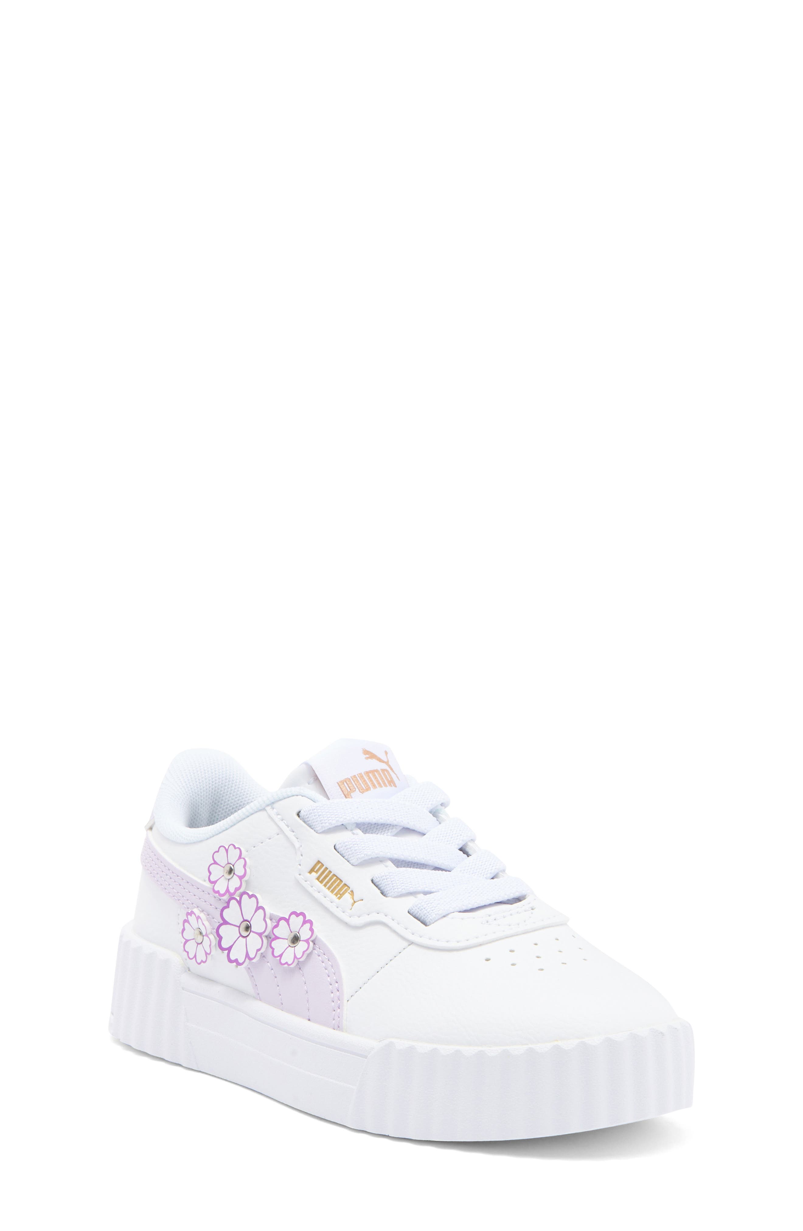 PUMA Kids' Carina 3.0 First Blossom Sneaker, Main, color, Puma White-Lilac Frost