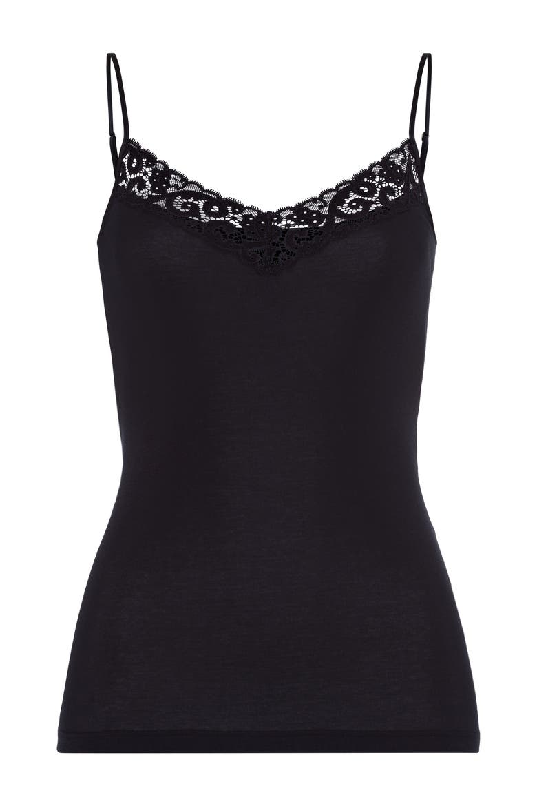 Moments V-Neck Cotton Camisole, Main, color, Black