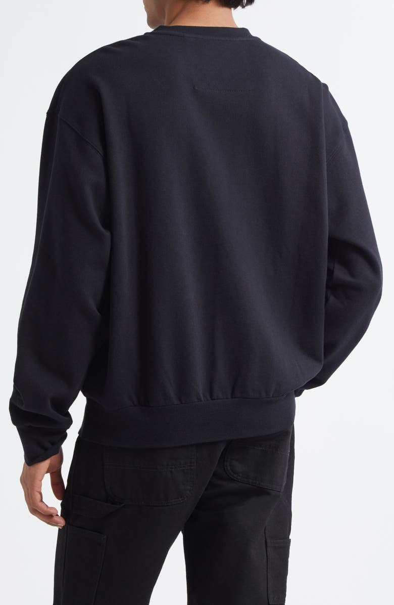 Givenchy Boxy Fit Embossed Logo Fleece Sweatshirt, Alternate, color, Black