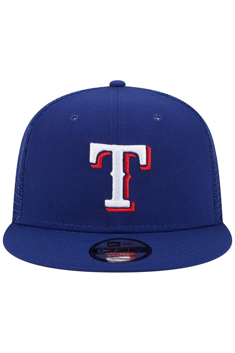 Men's New Era Royal Texas Rangers Team Color Trucker 9FIFTY Snapback Hat, Main, color, Royal