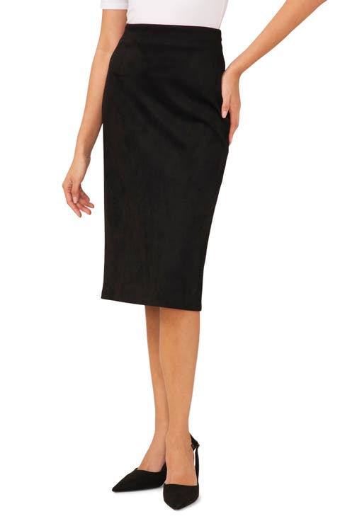 Faux Suede Pencil Skirt