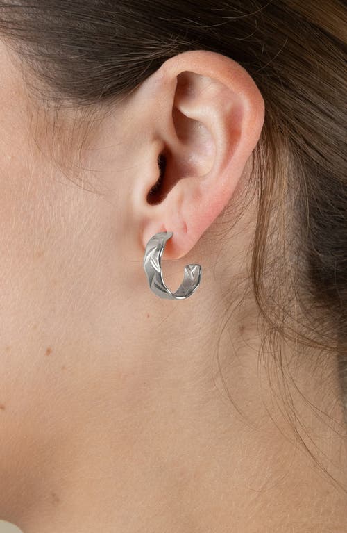 Sterling Forever Ashton Hoop Earrings In Silver