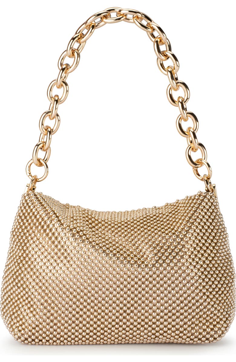 Olga Berg Skylar Ball Mesh Shoulder Bag, Alternate, color, Gold