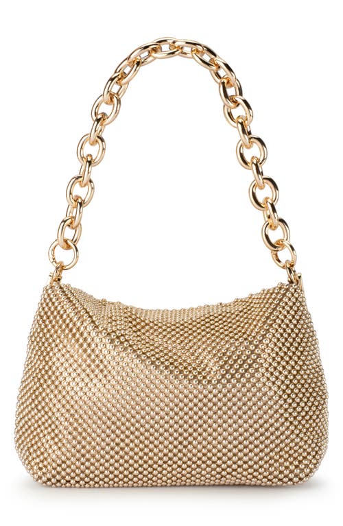 Olga Berg Skylar Ball Mesh Shoulder Bag In Gold