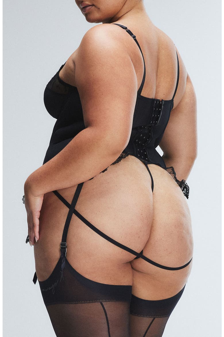 Loveline Undewire Basque, Alternate, color, BLACK CAVIAR
