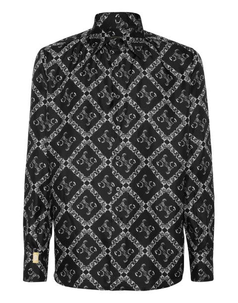 Silk Gold Cut Shirt Bb Monogram Men
