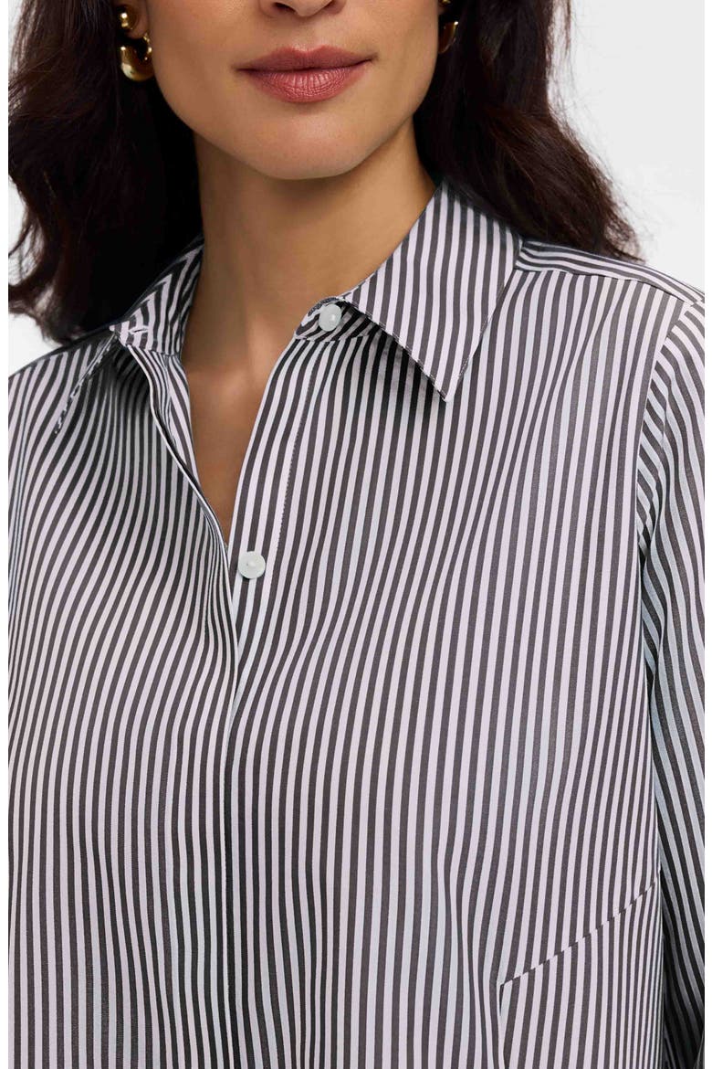 Cici Stripe Cotton Tunic Shirt, Alternate, color, BLACK/ WHITE
