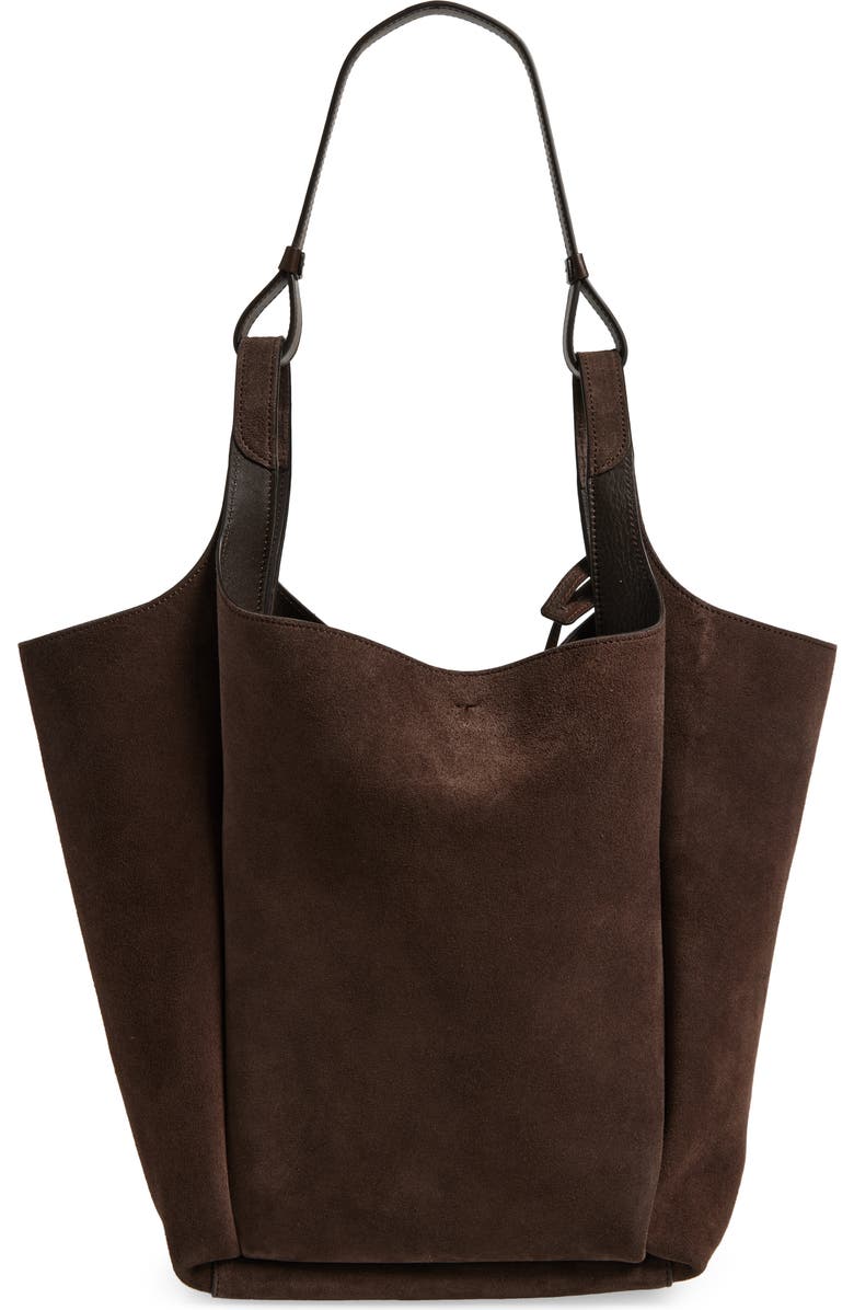 Tod's Medium Api Suede Bucket Bag, Alternate, color, T.moro/ Marrone Africa