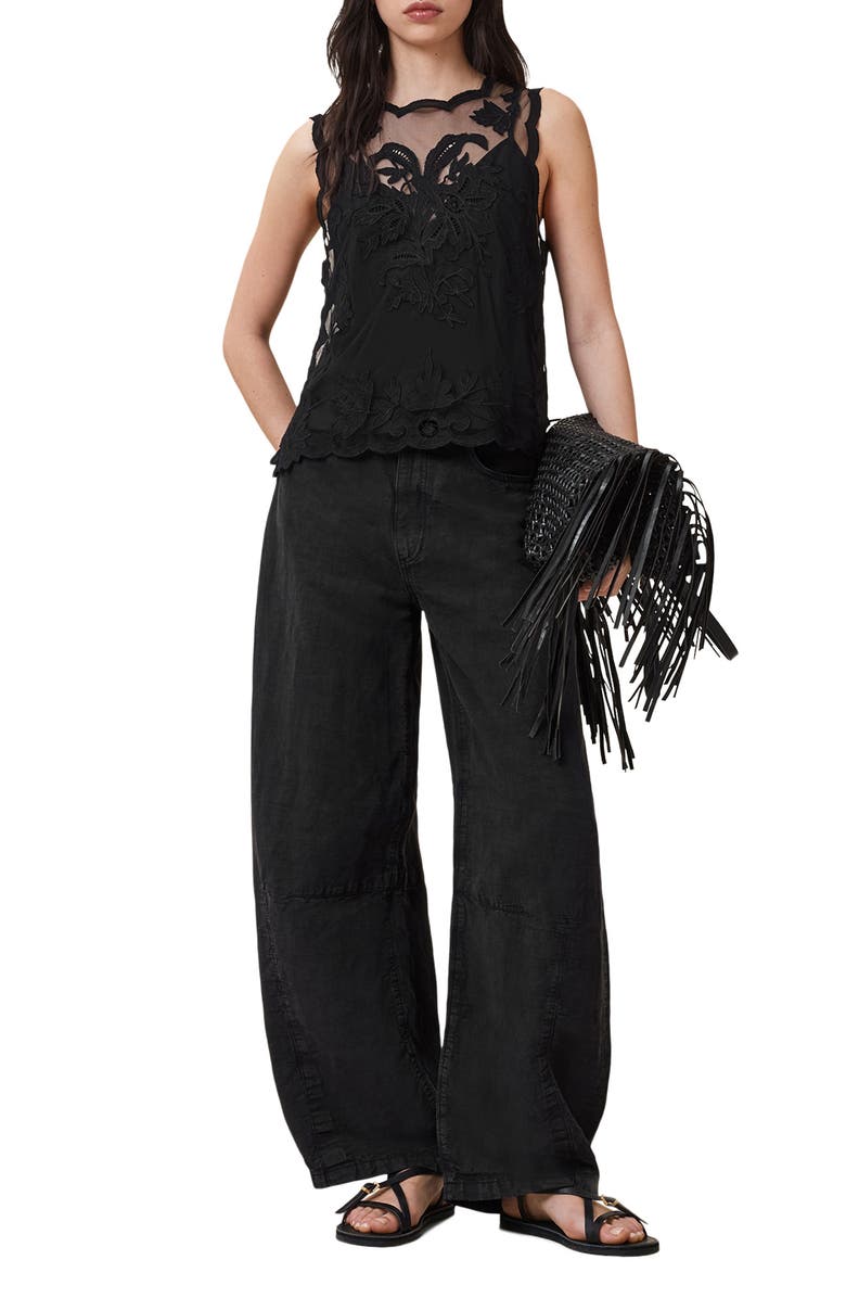 AllSaints Rye Embroidered Sleeveless Top, Alternate, color,