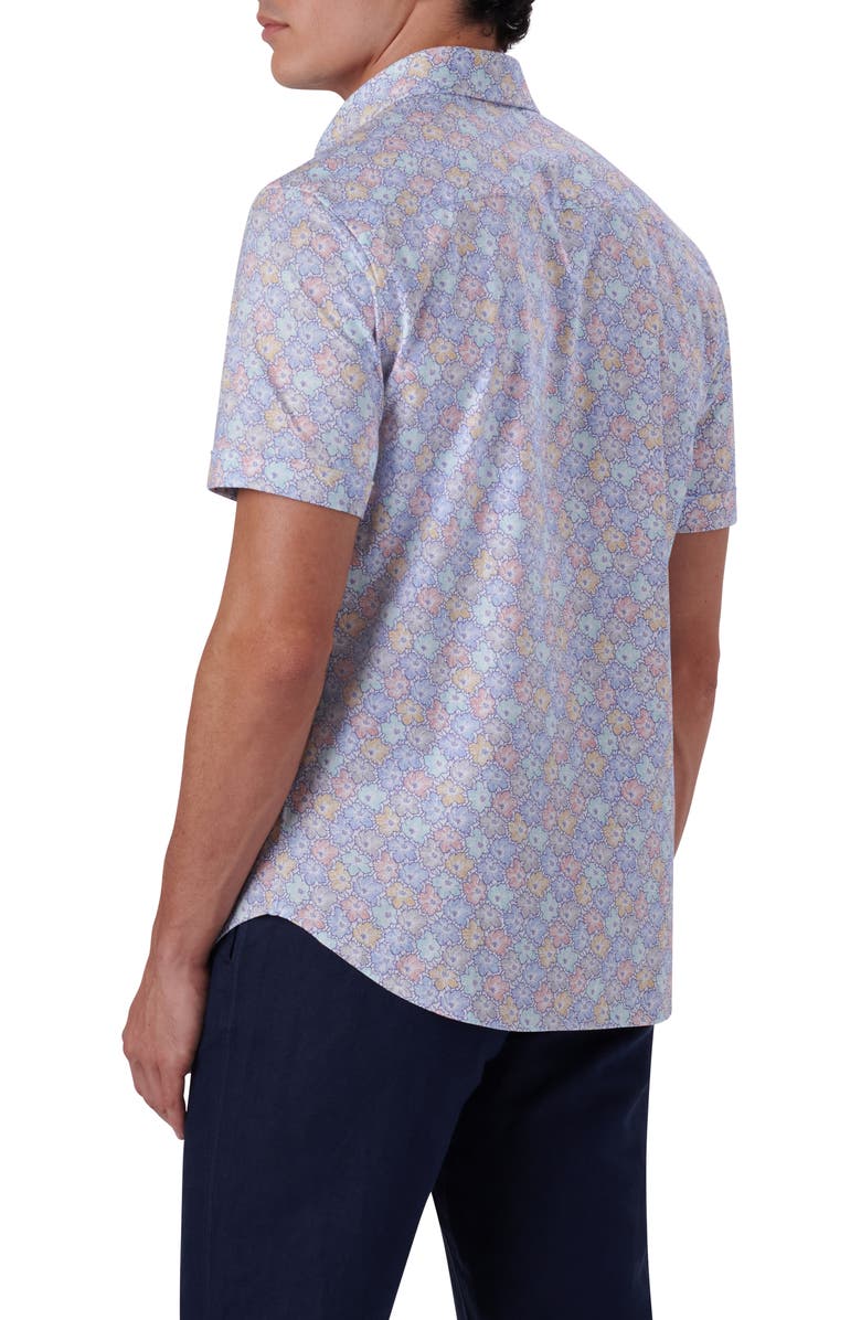 Bugatchi OoohCotton<sup>®</sup> Floral Short Sleeve Button-Up Shirt, Alternate, color, 