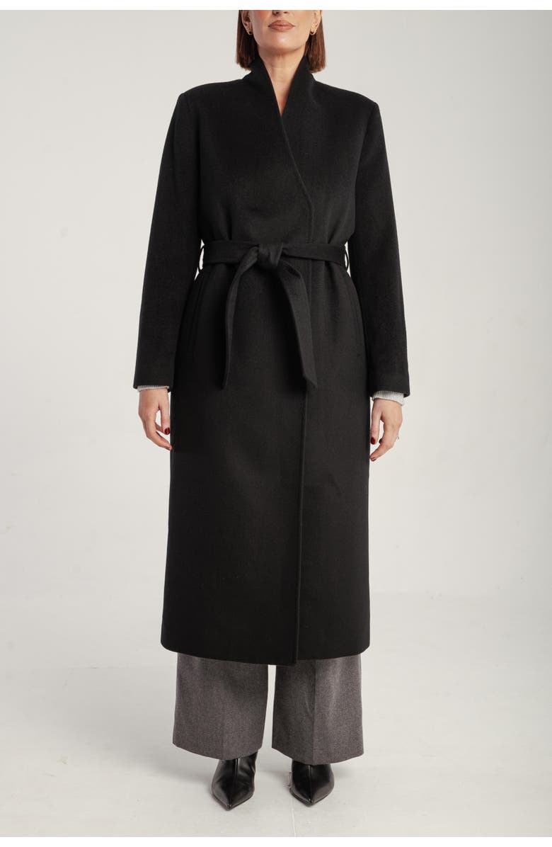 1982 Cashmere Belted Long Coat, Main, color, Black
