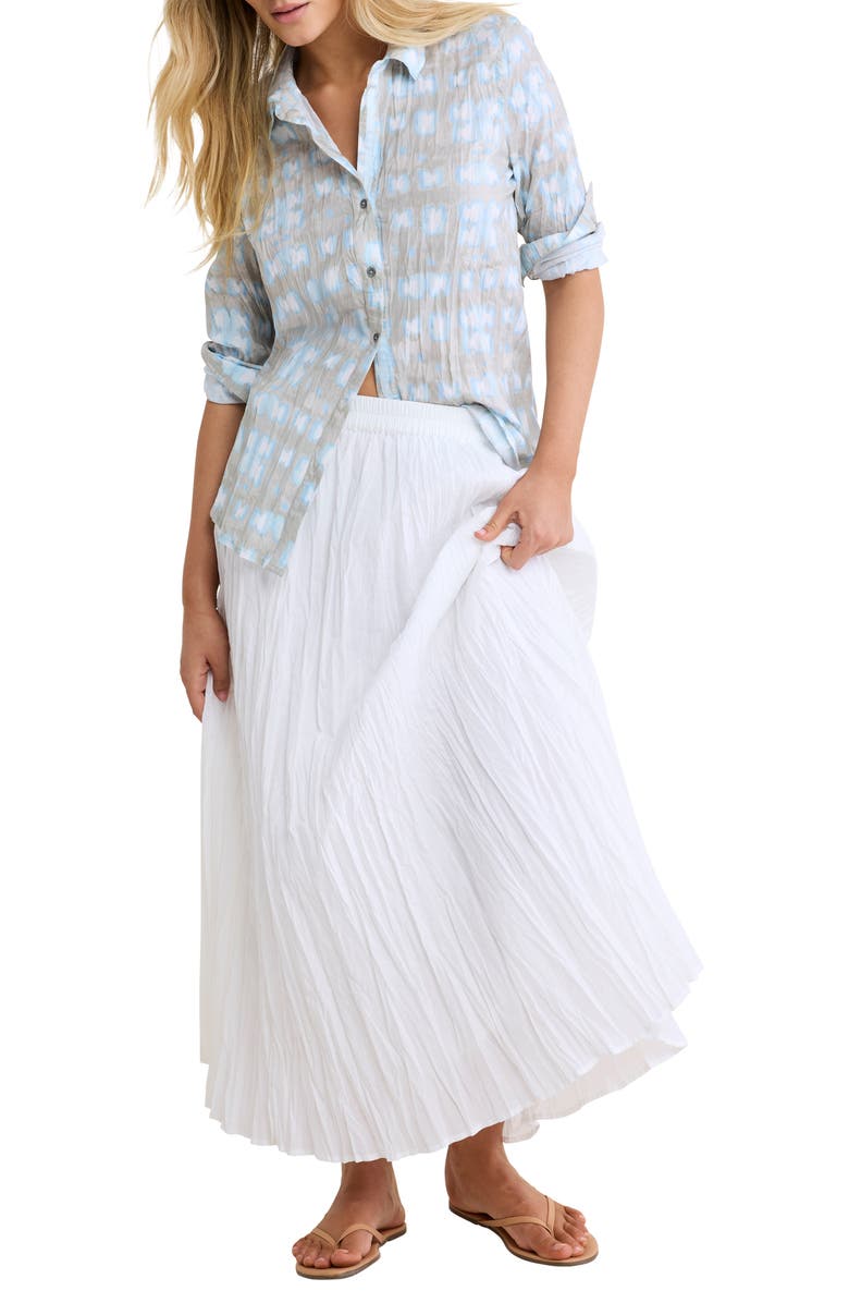 nz BY NIC AND ZOE Shibori Core Crinkle Button-Up Cotton Shirt, Alternate, color, Blue Multi