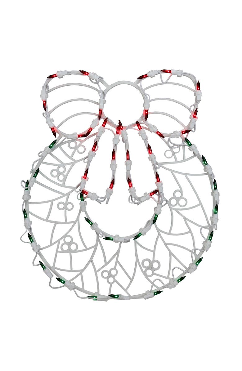 Northlight Lighted Wreath Window Silhouette Christmas Decoration - 16", Main, color, 