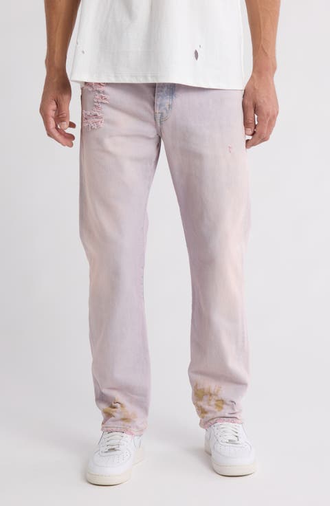 P011 Straight Leg Jeans (Sun Bleached Pink)