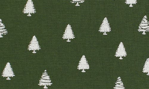 L'ovedbaby Holiday Print Fitted Two-piece Organic Cotton Pajamas & Hat Set In Green