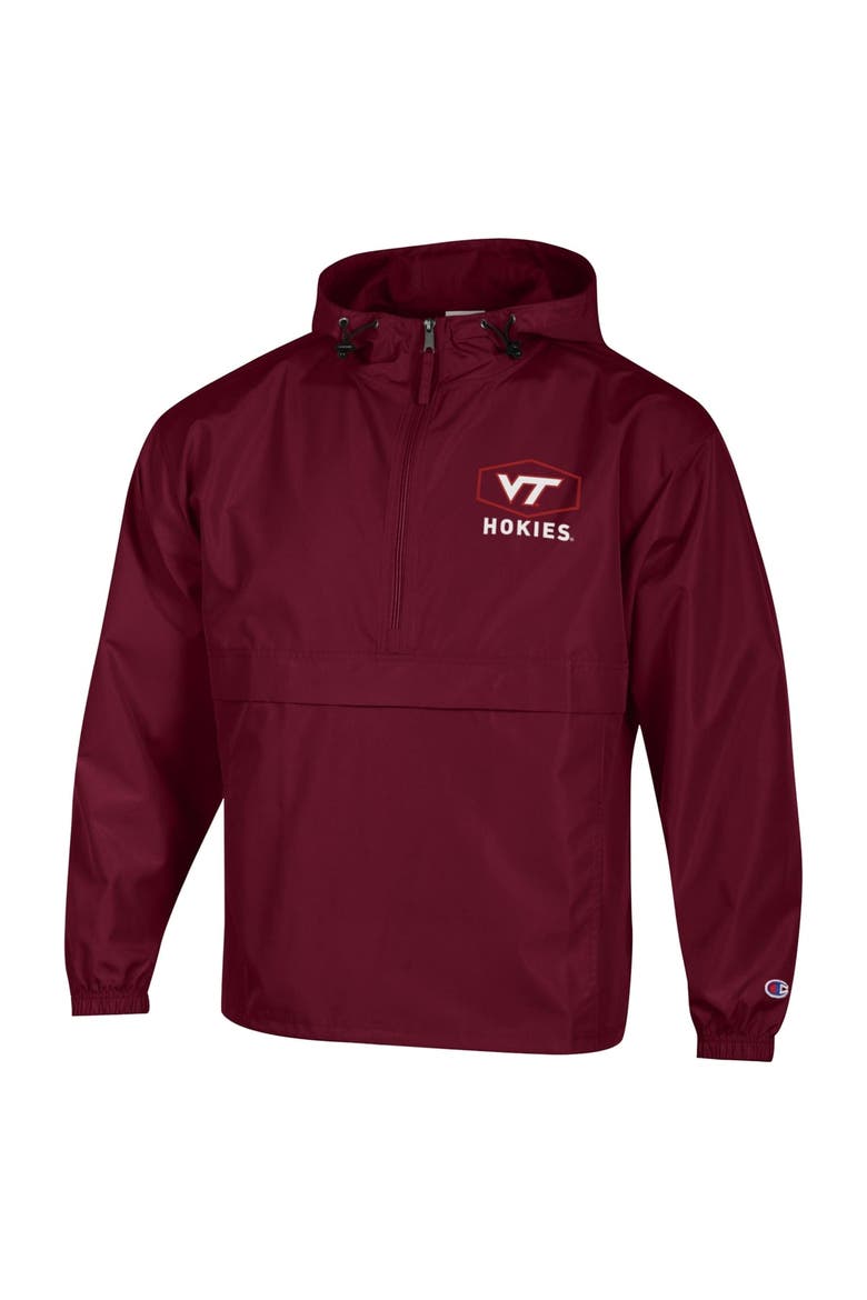 Men's Champion Maroon Virginia Tech Hokies Delay Packable Half-Zip Jacket, Alternate, color, Maroon